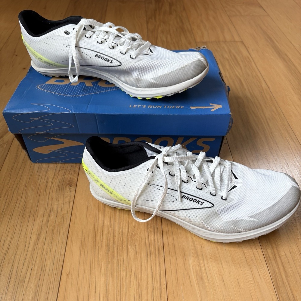 Brooks Draft XC Racing Spikes All Gender Men 11.5 Women 13 White/Black 100039 ID